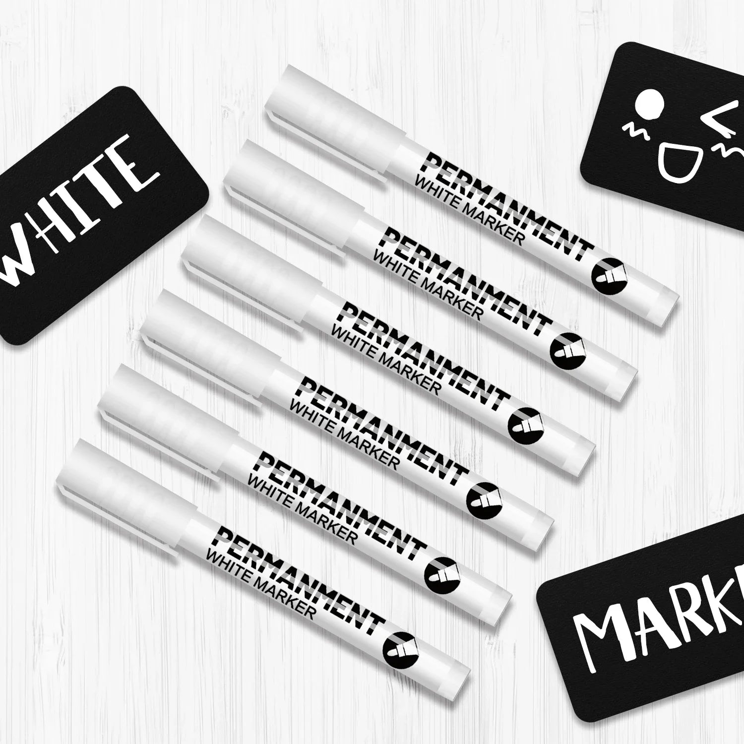 White Paint Pen for Rock Painting,Stone,Ceramic,Glass,Wood,Tire,Fabric,Metal,Canvas. Set of 3/6 Acrylic Paint White Marker