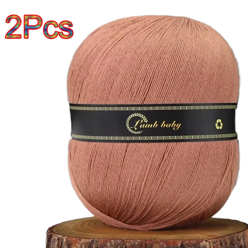 2Pcs Silk Cotton Yarn hand knitting Thin Lace yarn for Crocheting knit Sweater Shawls Scarves hat line Crochet amigurmi thread