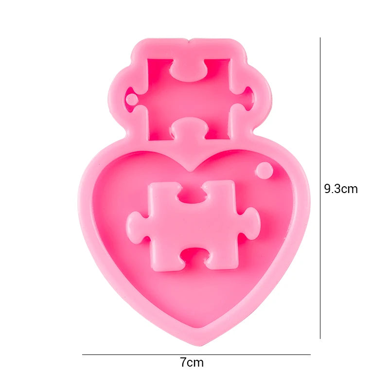 Dog Paw Print Resin Molds Heart Shape Keychain Casting Silicone Molds for Key Chain Pendant Making Epoxy Resin Craft Jewelry DIY