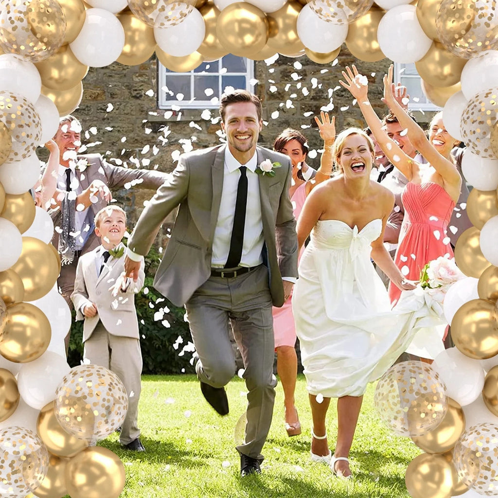 31/36/37/51/101Pcs Metallic Balloons Pearl Latex Balloon Gold Confetti Balloons for Birthday Weddings Baby Shower Party Decor