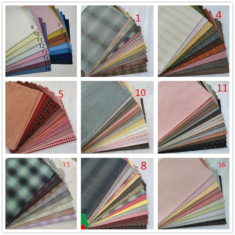 Japanese Yarn-Dyed Sewing Fabric Craft Patchwork Quilting Material Accessories Applique Handmade Sewing Doll Cloth Bundle