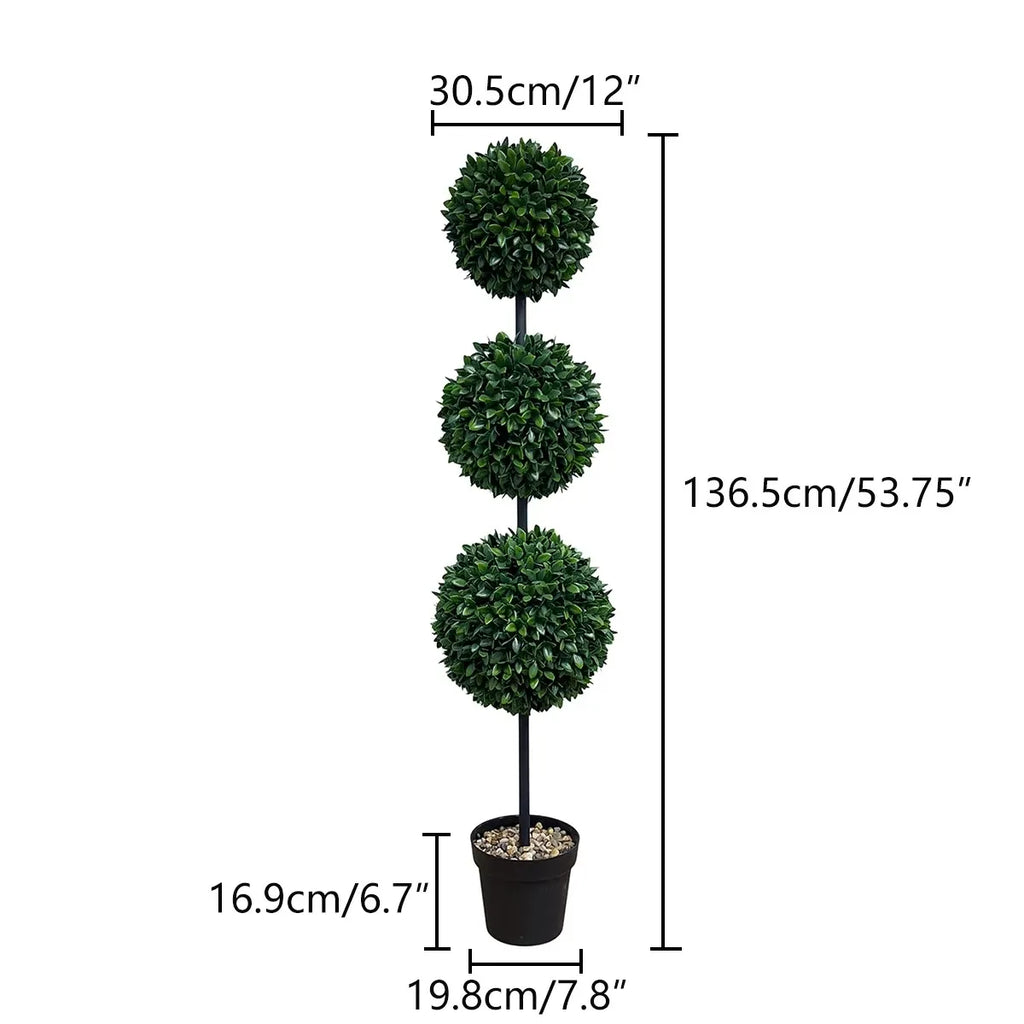 HXGYZP Artificial Plant Pepper Leaf Ball Large Potted Plant Three Balls With Flowerpot Home Decor Office Garden Outdoor Porch