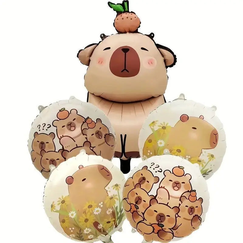 Capybara Balloons Baby Shower Globos Kids Toy Gifts Cute Kapibala Boys Girls Birthday DIY Party Decoration Capybara Foil Balloon