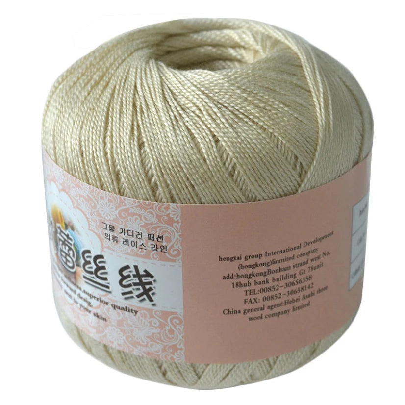 50g /roll 0.8mm Lace Thread Crochet Cotton Yarn Handmade DIY Line Fine Wool for Knitted Woven Sewing Accessories