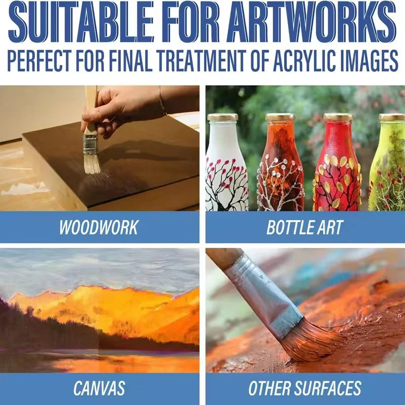60/120/200ML Acrylic Varnish High Gloss Finish Protective for Paintings Non-Yellowing Waterproof Sealant For DIY Crafts And Art