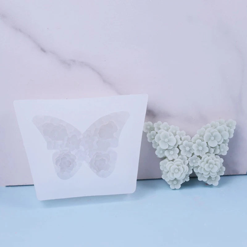 Rose Butterfly Mold Silicone Shaped Aromatherapy Gypsum Dropping Glue Decorative Ornament DIY
