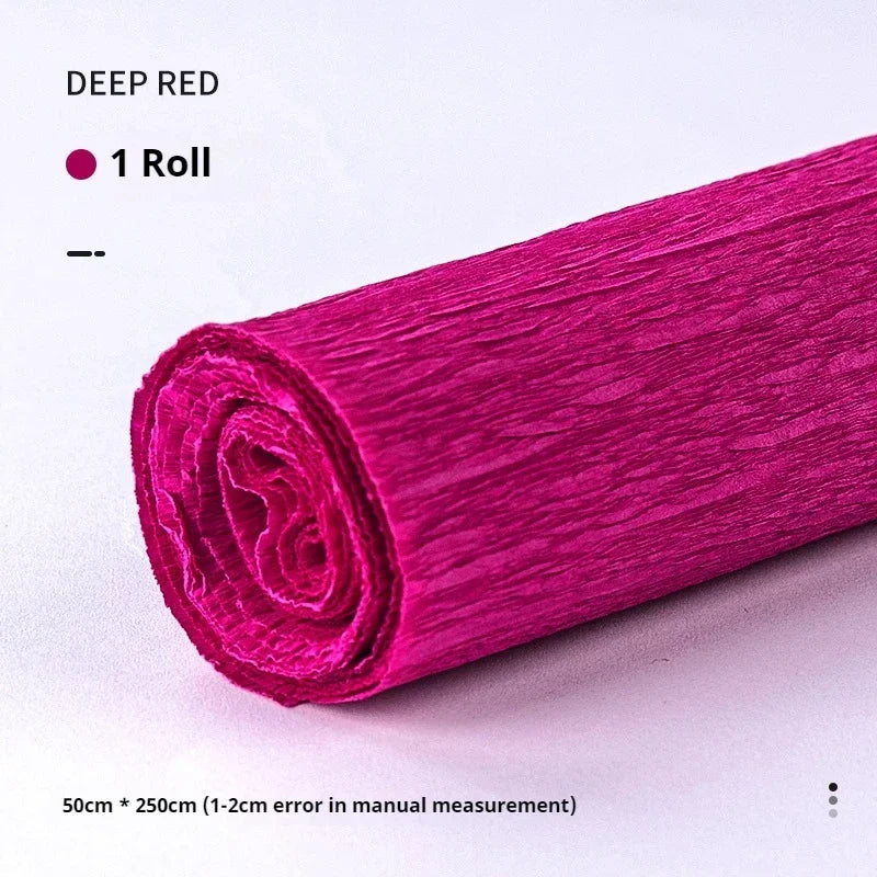 Colored Crepe Paper For Flower Making Decoration Gift Wrapping Paper Roll 50x250cm Kids Diy Craft Supplies Origami Crepe Paper