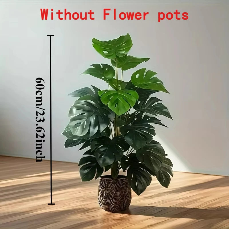 Artificial Fiddle Leaf Fig Tree Realistic Plastic Green Plant for Home Office Wedding Christmas Without Flower pots