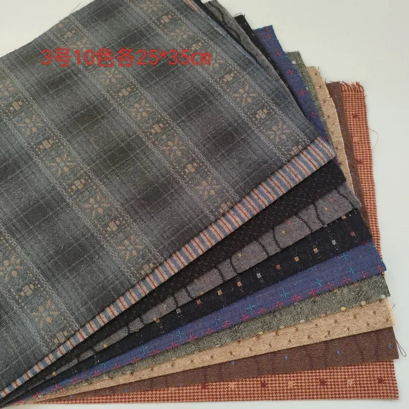 Japanese Yarn-Dyed Sewing Fabric Craft Patchwork Quilting Material Accessories Applique Handmade Sewing Doll Cloth Bundle
