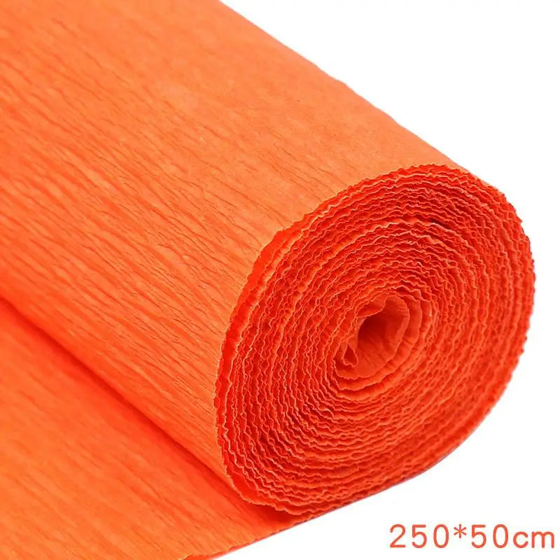 50x250cm Colored Crepe Paper Roll Origami Crinkled Crepe Paper Craft DIY Flowers Decoration Gift Wrapping Thickened Paper Craft