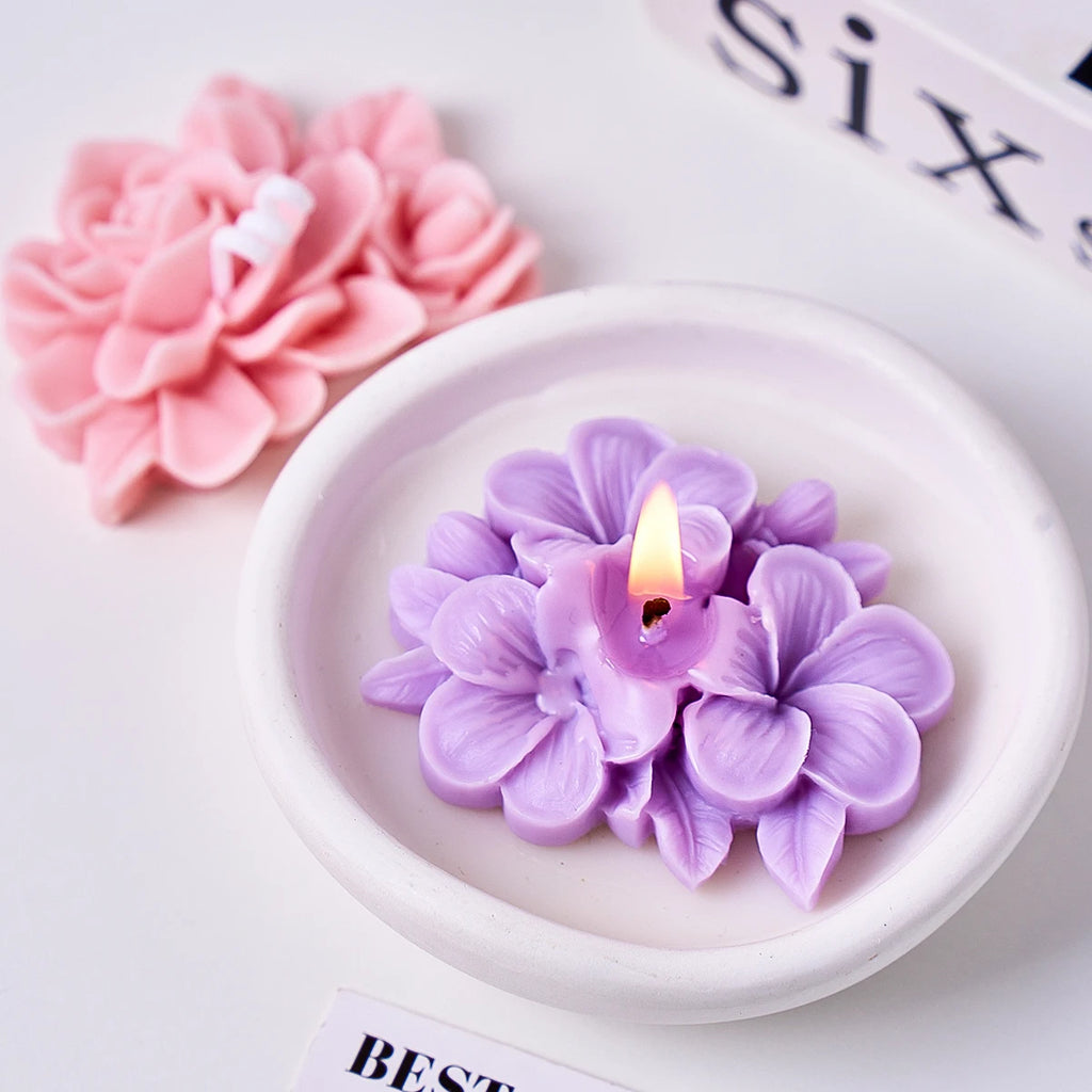 Frangipani Gardenia Flower Silicone Candle Mold DIY Handmade Soap Soy Wax Scented Candle Plaster Ornaments Molds Home Decor
