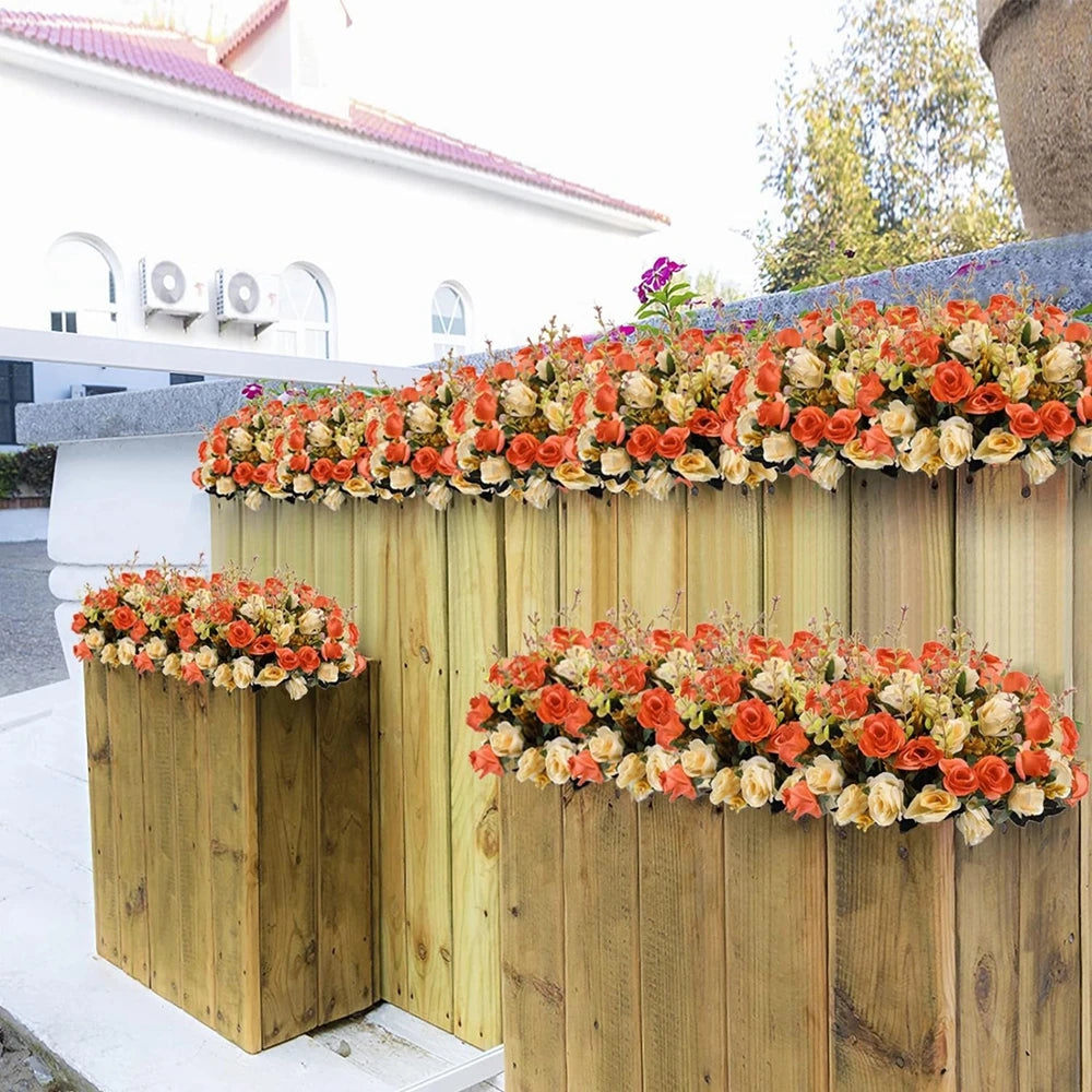 12Pcs Silk rose Artificial Flowers Wedding Home Room Table Decoration bridal Bouquet Craft Scrapbooking Wreaths Accessories Wall