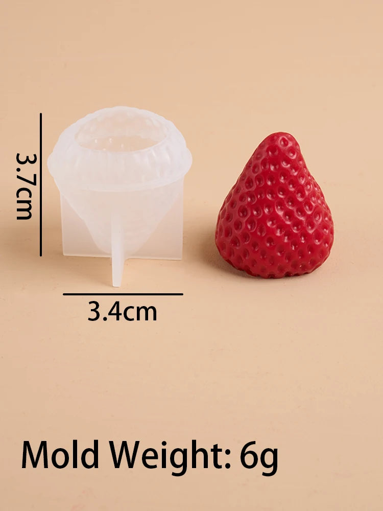 4Pcs Strawberry Shaped Silicone Candle Mold DIY Handmade Fruit Scented Candles Soap Craft Casting Molds Home Valentine's Day Dec