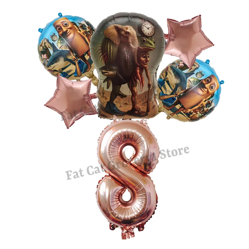Italian Brainrot Birthday Balloons New Tralalero Tralala Digit 1-10 Ballons Gender Reveal Baby Shower Party Decoration Kids Gift