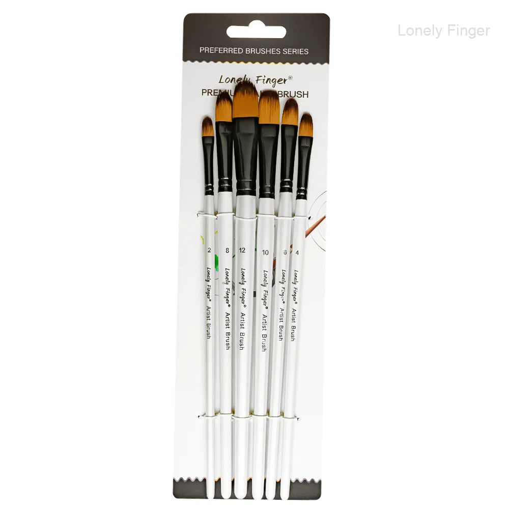 6/24 Paint Brushes for Acrylic Painting, Premium Nylon Bristles with Round, Filbert, Flat, Angle, Fine Detail Brush, Paint Brush