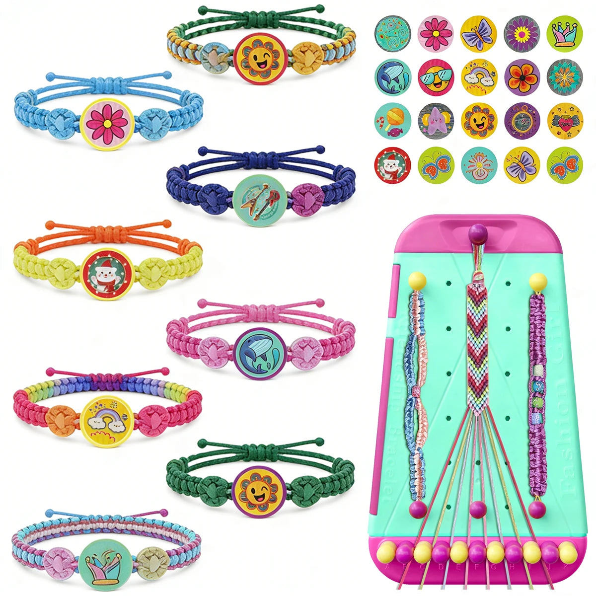 Handmade Knitting Tool Bracelet Crafting Kit, Children's DIY Friendship Bracelets and Necklaces