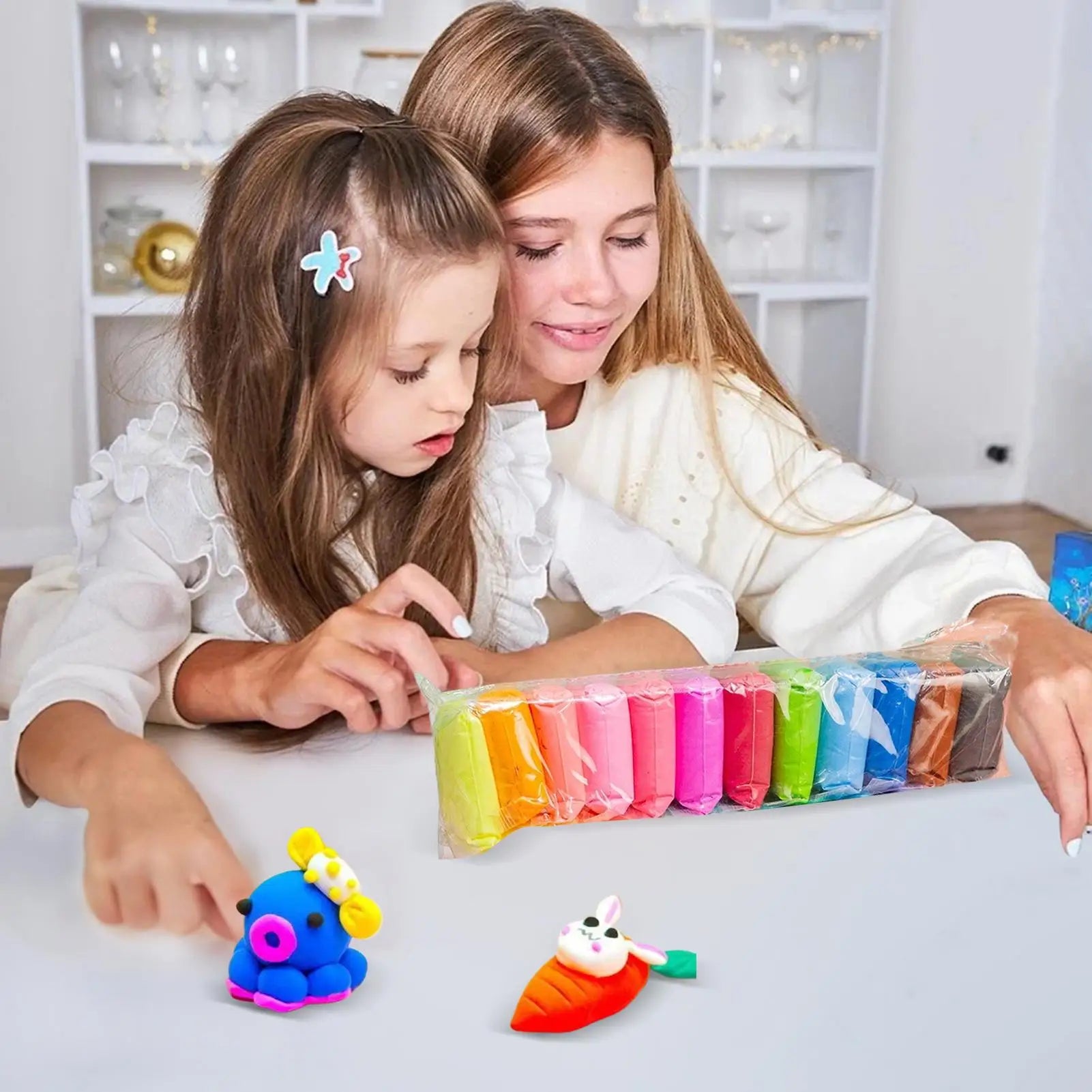 12/24/36pcs Air Dry Clay Set - Non-Toxic Modeling Fun For Kids & Gifts -includes Vibrant Colors And Deluxe Tool Kit