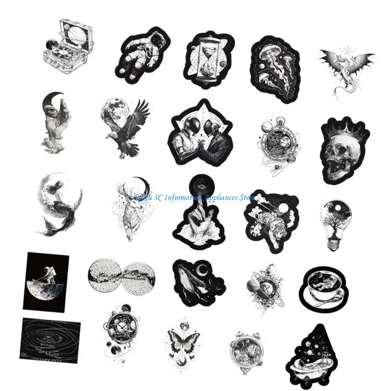 50Pcs Retro Aesthetic Sticker Scrapbooking Decoration Sticker Journaling Sticker