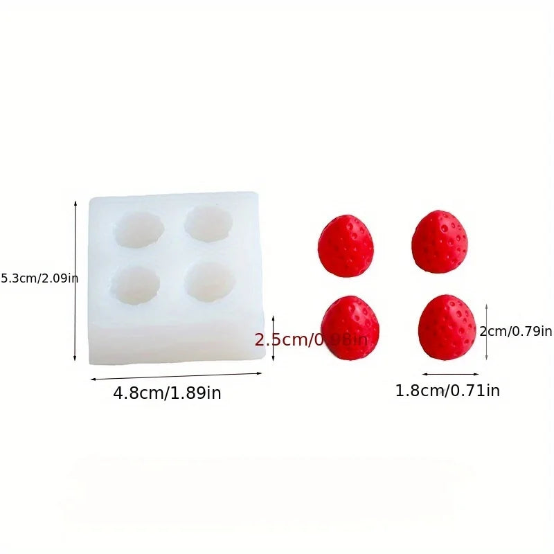 1One Strawberry-Shaped Silicone Mold-3DAromatherapy Candle Wax Mold，DIYBerry Shaped Candle and Soap，Durable、Flexible、Materials T