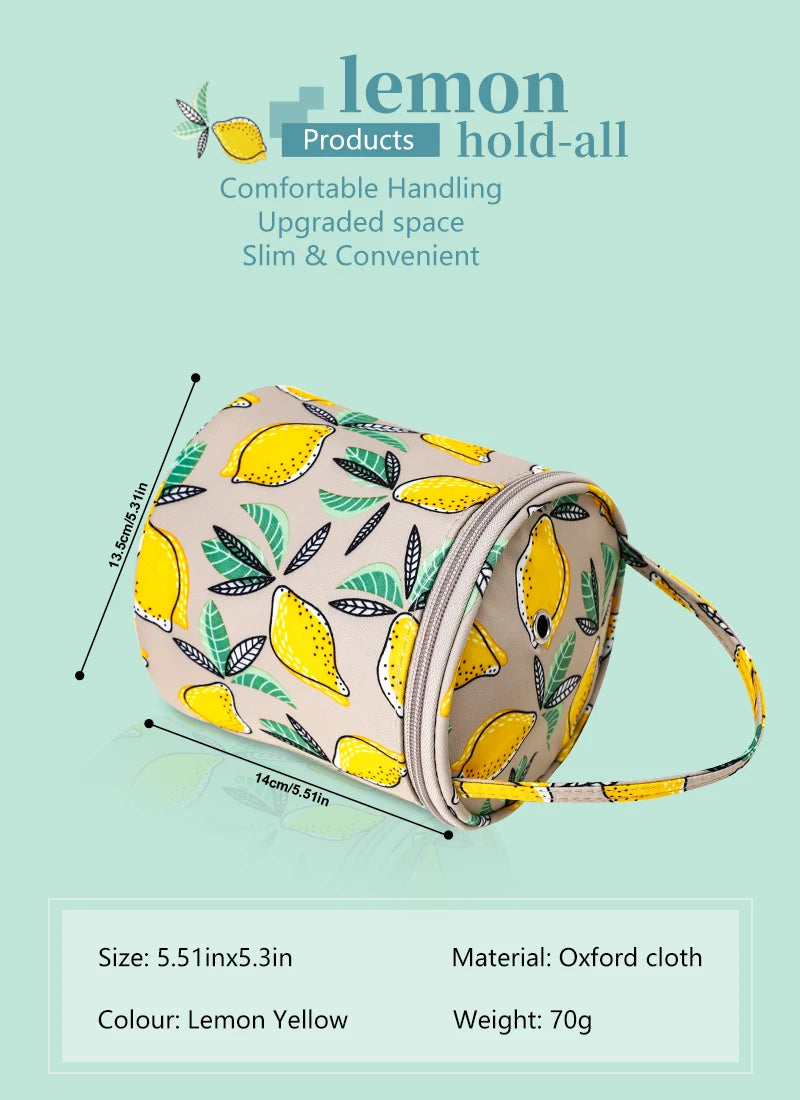 Round Yarn Handheld Storage Bag Portable Knitting Bag with Thread Hole DIY Yarn Sewing Tools Organize Crochet Hook Storage Bag