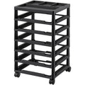 Large Capacity 6-Tier Scrapbook Rolling Storage Cart with Organizer Top Black