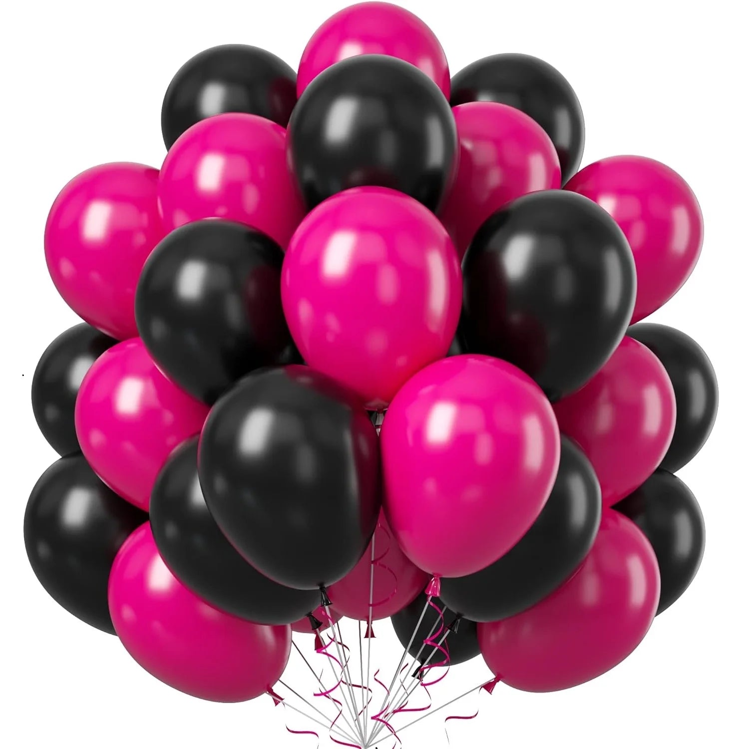 52PCS Blue and Orange Latex Party Balloons Set for Birthday Decoration Supply with Strip and Ribbon