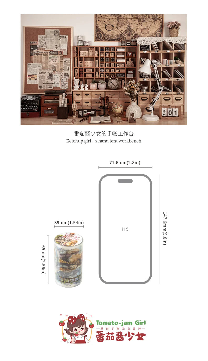 JIANQI 65mm*2m Aesthetic Stationery Stickers Washi Tapes Scrapbooking Supplies DIY stationery Journaling Masking tape