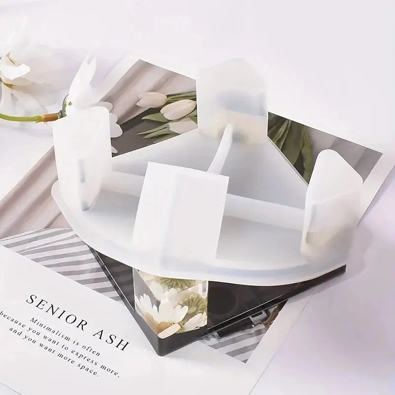 Coaster Resin Molds Set Include 1pc Coaster Storage Box Mold, 4Pcs Silicone Resin Coaster Mold for Epoxy Resin