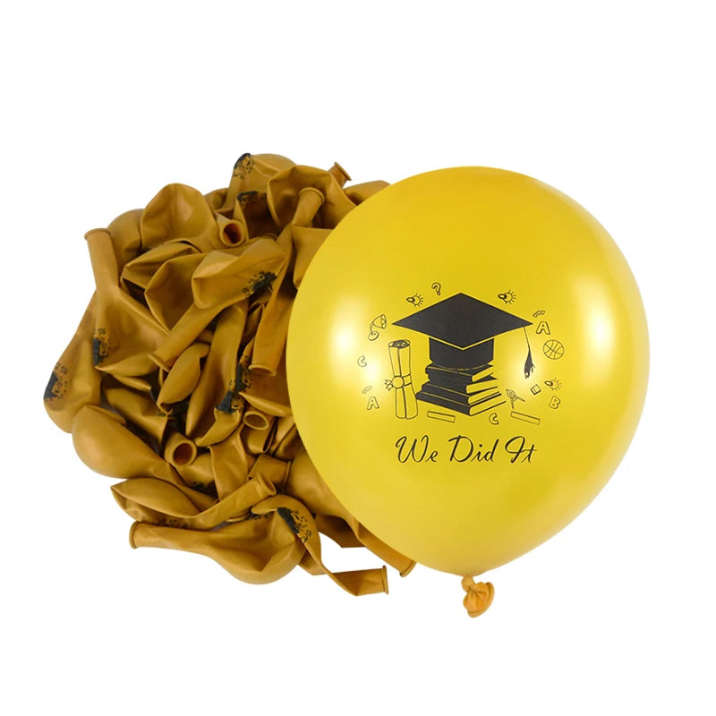 10Pcs We Did it Bachelors Cap Balloon Latex Graduation Decorations Class Of 2023 Graduation Party Congratulation Decor