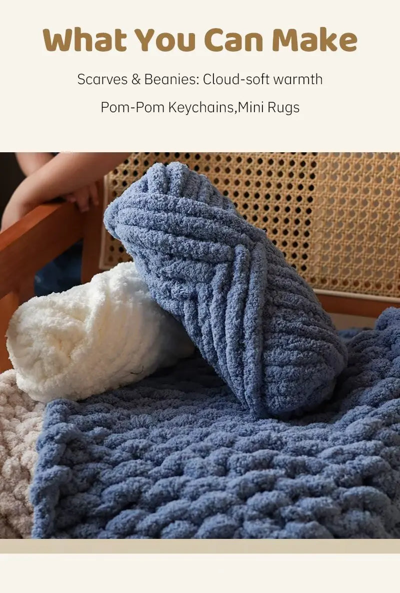 Premium Gradient Cat Tail Yarn 2-Pack - Extra Thick Chenille Plush Yarn 500g