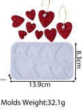 Heart Shape Earring Pendant Silicone Mold DIY Love Series Keychain Epoxy Resin Mold Valentine's Day Jewelry Making Accessories