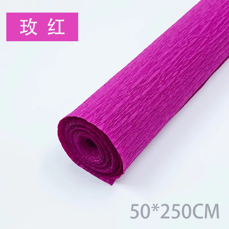 Color Handmade Crepe Paper Diy Paper Flower Material Gift Paper Roll Edge Paper Kindergarten Handmade Flower Origami