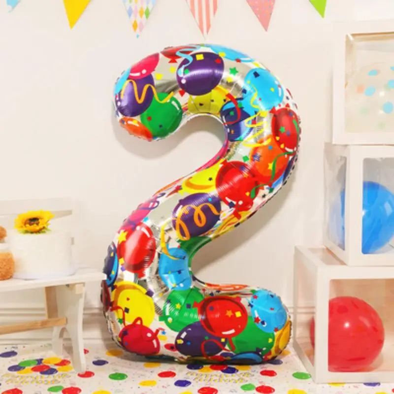 Large Colored Digital Aluminum Balloons for Children and Adults Birthday Party Decoration Baby Girl and Boy Photography Tool 40”
