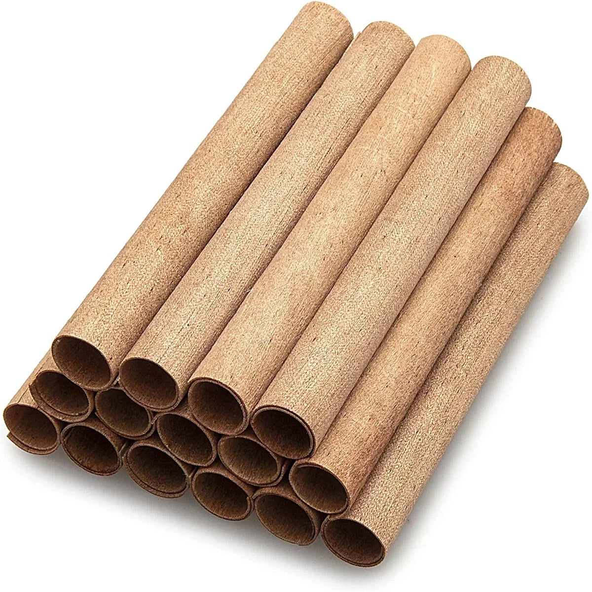 10pcs/set Tubular Wooden Wicks Natural Smokeless Hollow Cylinder Wood Wax Core & Base DIY Candle Making Tool Candles Supplies