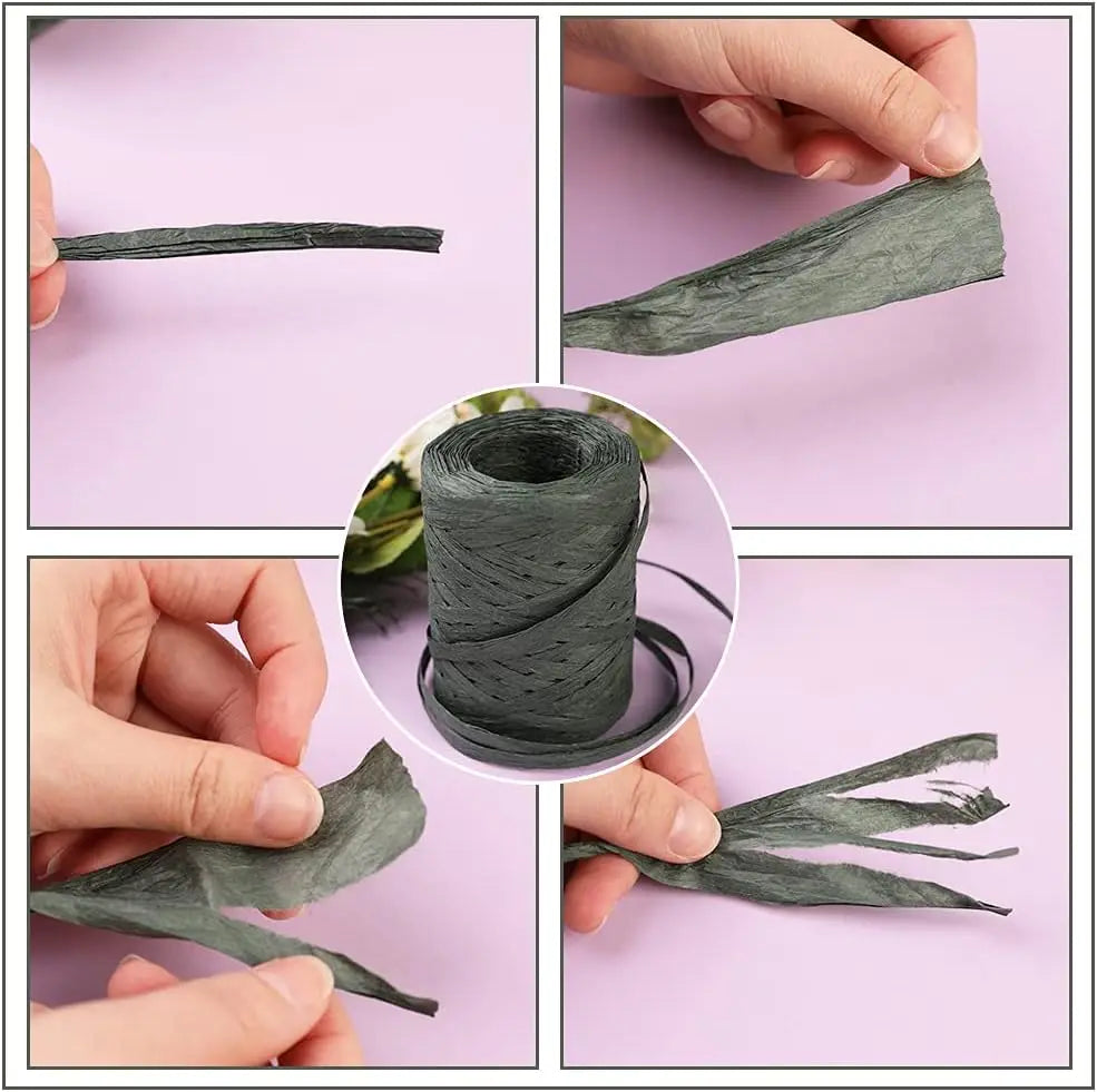 100 m Raffia Ribbons Raffia Paper Cord Natural Raffia Rope Artistic Gift for Wrapping Weaving and Gardening