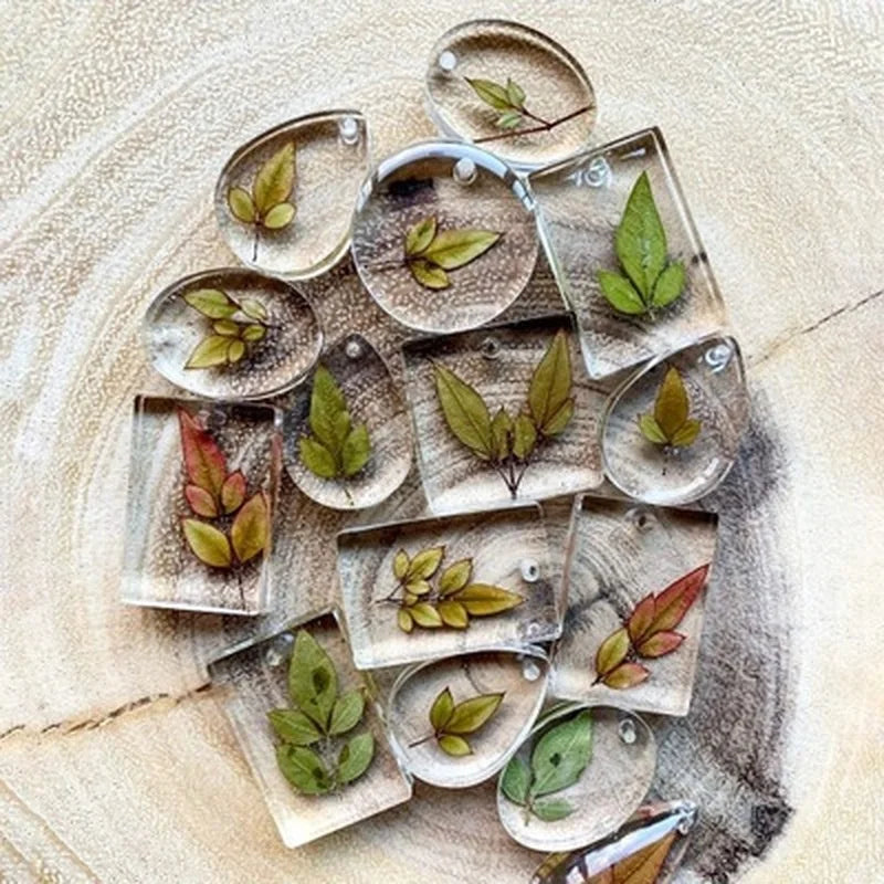 20Pcs/Set DIY Keychain Pendant Casting Silicone Mould Kit with Keyrings Art Crafts Making Tools Crystal Epoxy Resin Mold