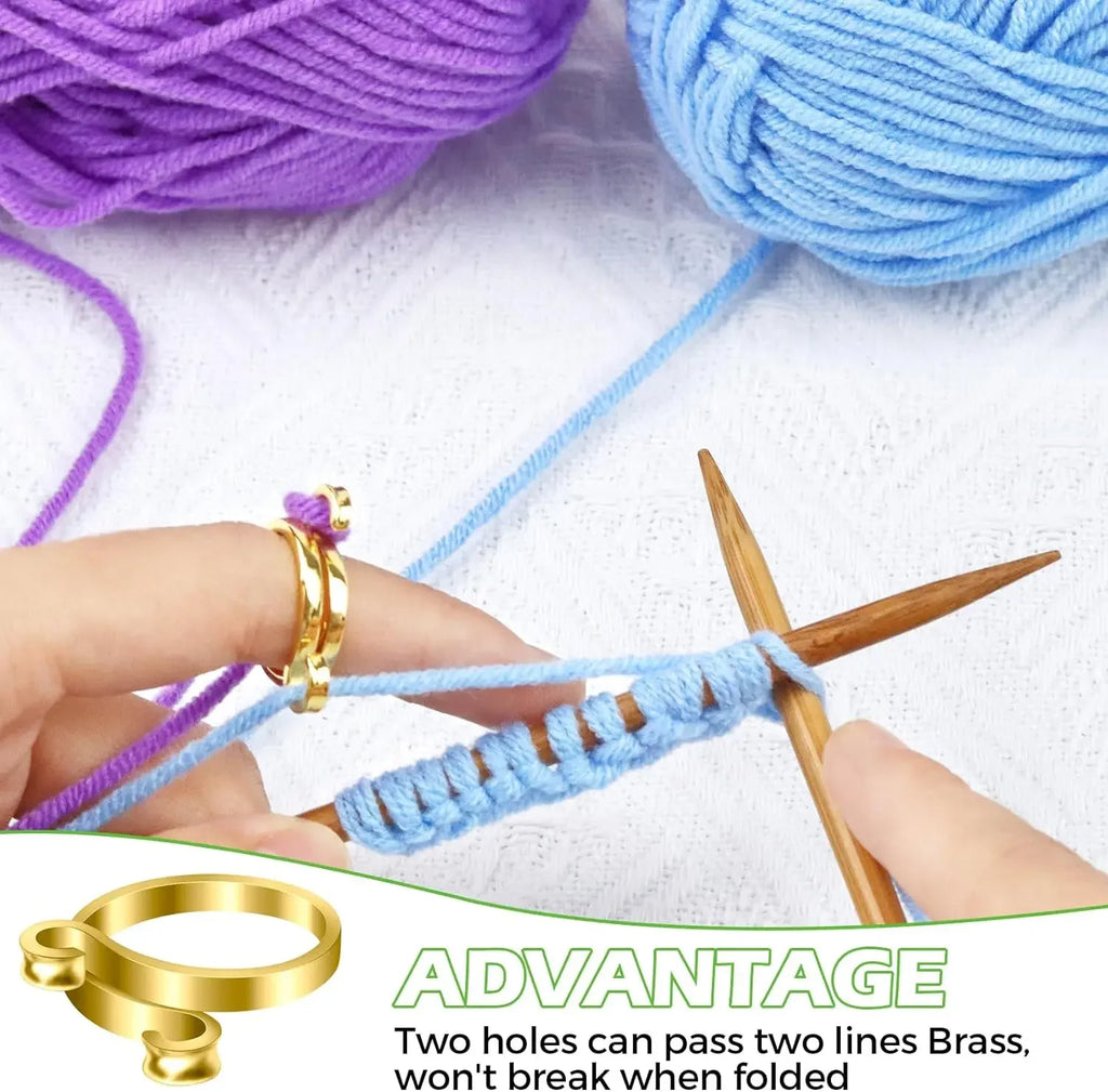 4/1pcs Adjustable Knitting Crochet Loop Rings DIY Yarn Guide Finger Faster Holder Open Fingering Crocheters Tool Sewing Supplies