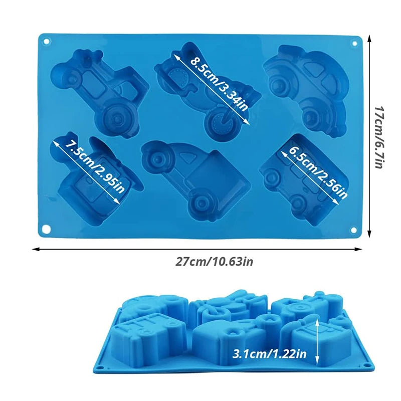 Car Soap Silicone Mold 3D Vehicles Motorcycle Jello Crayon Mould For Cake Decoration Ice Cube Tray Kitchen Accessories Tools