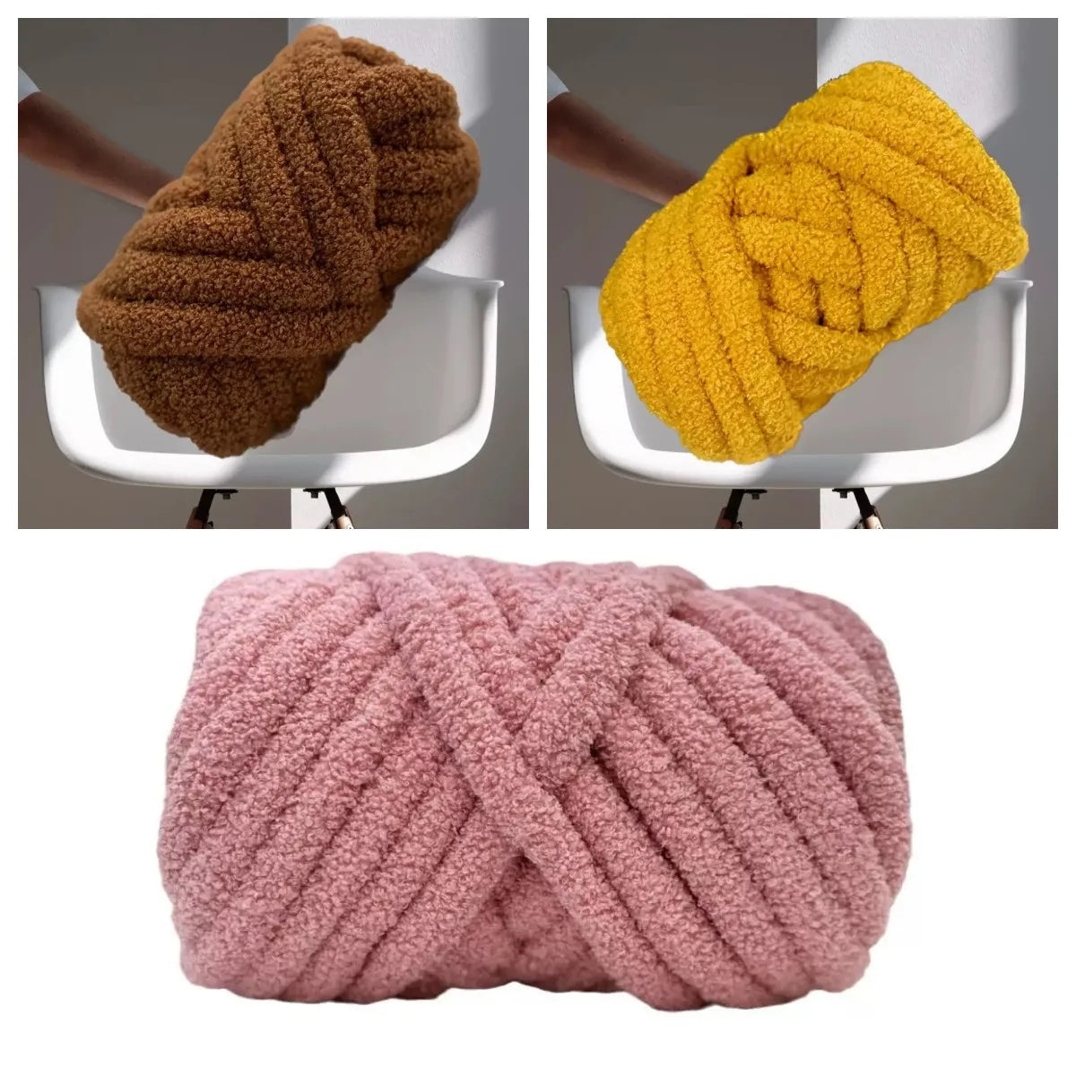 Lamb Wool Thick Wool Hand-woven Thread Teddy Curly Wool Filling Gauze Strip Thick Icelandic Cloth Strip DIY Bag Thread 500g