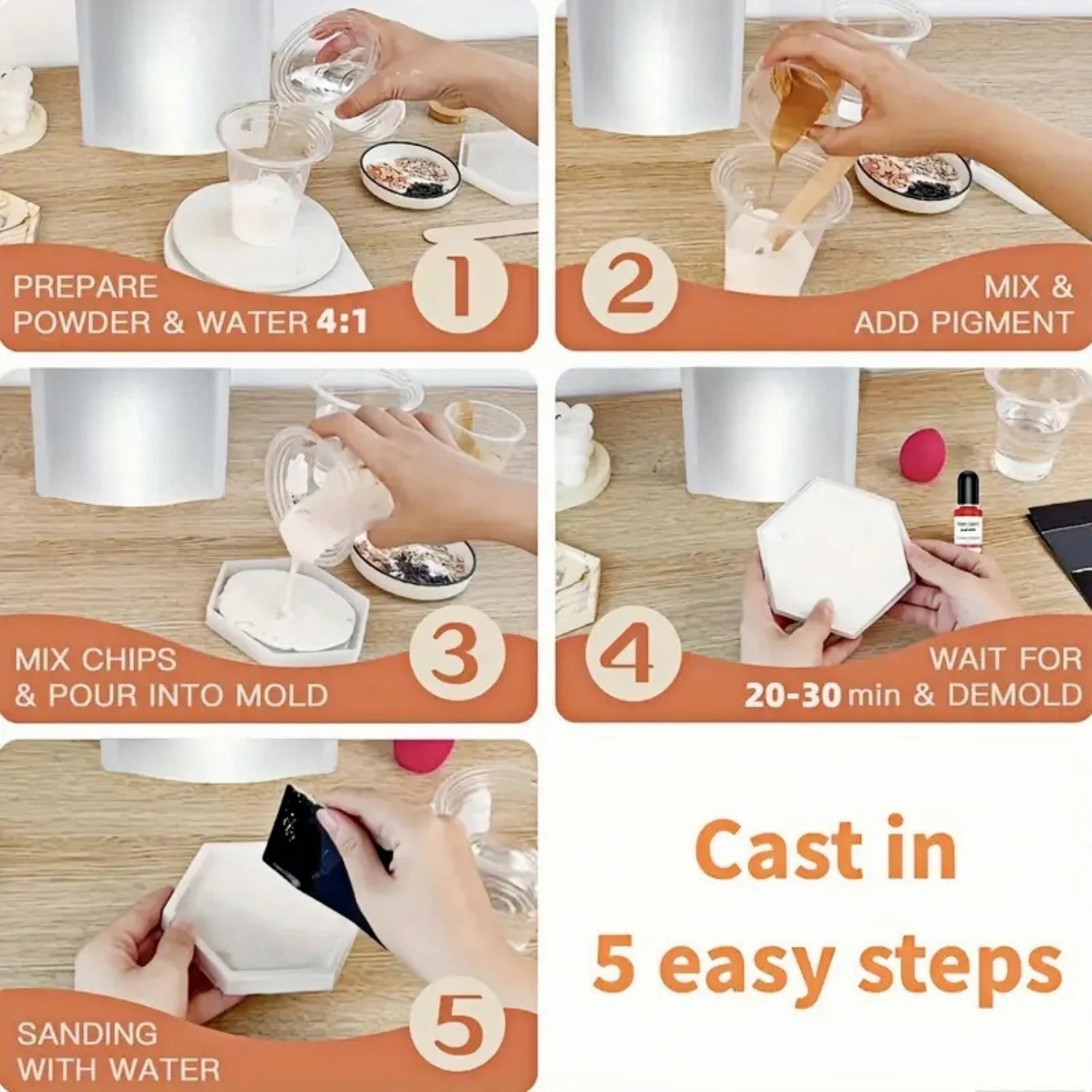 Casting Plaster Powder, Fine Craft Plaster Powder, Concrete for Casting, White Relief Casting Powder, Perfect for Craft