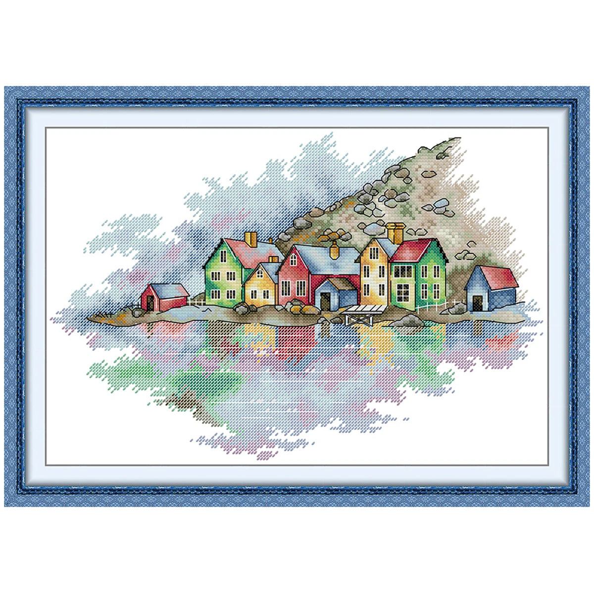 Colorful countryside cross stitch kit  14ct 11ct count printed canvas stitching embroidery DIY handmade needlework
