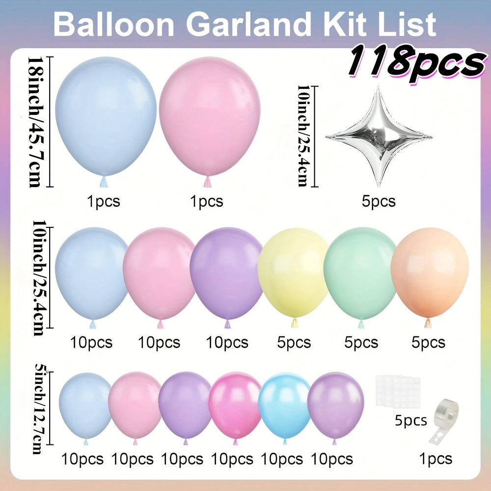 A Set of 118 Rainbow Balloon Arch Decorations, Suitable for Birthday Parties, Valentine'S Day, Mother'S Day, Engagement Gifts, Bridal Showers, Wedding Decorations, Anniversary Celebrations, Graduation Events, Holiday Decorati