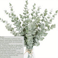 18pcs Artificial Eucalyptus Stems - Realistic Green Faux Greenery with Lifelike Leaves, 15 Inch Durable Plastic Stems for Wedding Bouquet, Home Decor, Party Centerpieces - No Maintenance, No Electricity Needed, Eucalyptus Dec