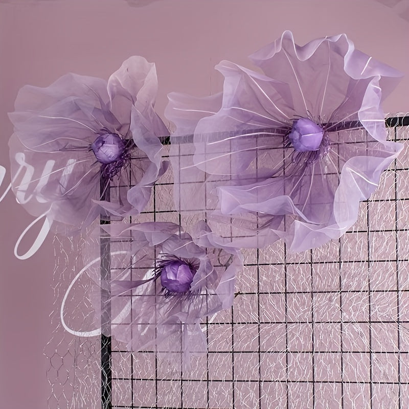 3pcs Realistic Artificial Poppy Flower Bouquet, 3-Piece Set for Wedding, Ceremony, Home Decor, Photo Prop, Farmhouse Style