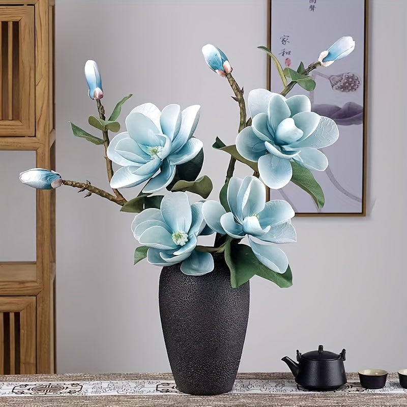1pc European Style Magnolia Flower Branch - Artificial Flower Arrangement for Living Room, Bedroom, and Outdoor Garden Decor - Perfect Valentine's Day Gift