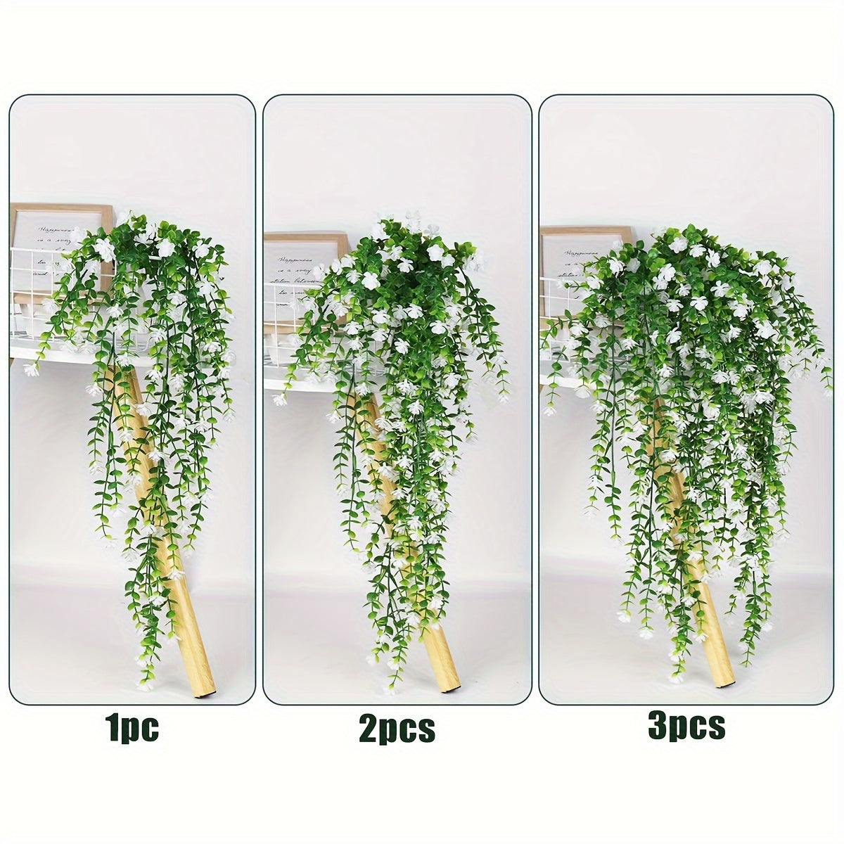 3pcs 30.7in Artificial Flowers Boxwood Greenery Ivy Vines, UV Resistant Plastic Plants Garland Hanging Shrubs Plants For Wedding Party Room Front Porch Hanging Basket Indoor Home Decor Outdoor Decor