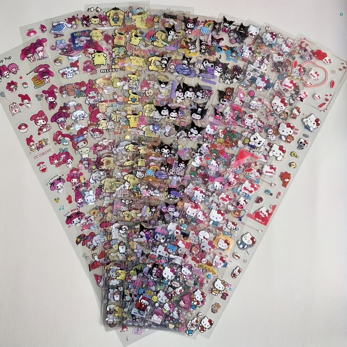 1000pcs Sanrio Stickers Cute KT Cat Long Strip PET Stickers No-Cut Decal Sticker Scrapbook Material with Fashionable INS Style, Suitable for Laptops, Mobile Phones, and Gifts