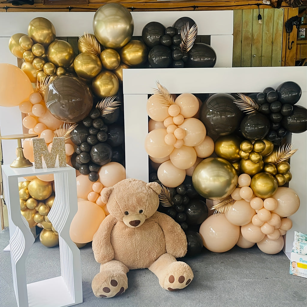 6pcs Golden Artificial Palm Leaves, 17" Fake Tropical Plant Faux Flowers For Indoor Outdoor Home Table Centerpiece Vase Filler Wedding Birthday Party  Halloween Gift