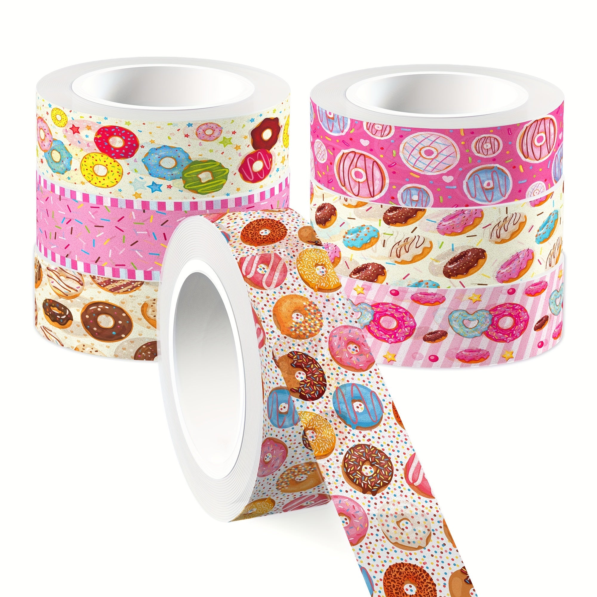 12 Rolls Sweet Donuts Washi Tape Masking Tape Decorative Paper Sticker for Scrapbook Journal DIY Craft Gift Wrapping