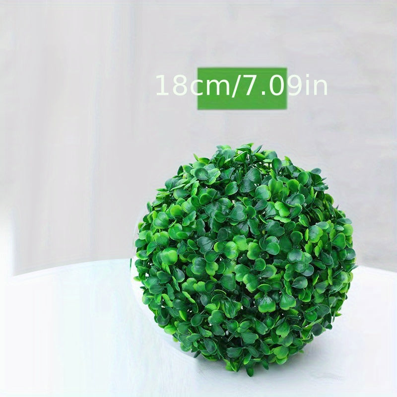 Topiary Ball Artificial Outdoor Boxwood Balls Topiary Lifelike Plants, Round Topiary For Indoor/Outdoor Decore, Sempre Verde Green 7 Inch, 11inch, 15inch, 19inch, 1 Piece